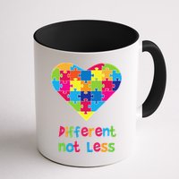 Different Not Less Autism Awareness Heart Puzzle Mug