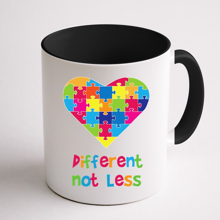 Different Not Less Autism Awareness Heart Puzzle Mug