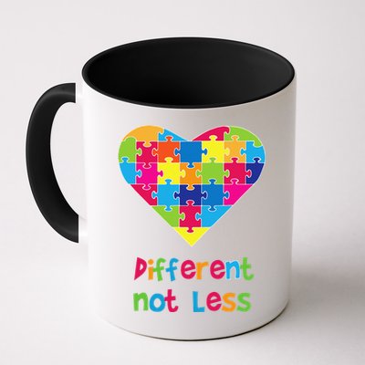 Different Not Less Autism Awareness Heart Puzzle Mug