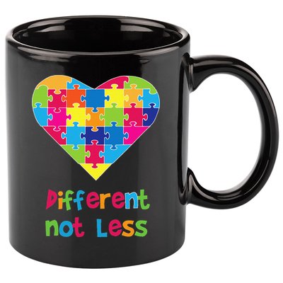 Different Not Less Autism Awareness Heart Puzzle 11oz C Handle Ceramic Mug