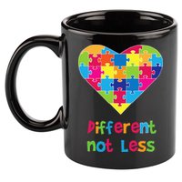 Different Not Less Autism Awareness Heart Puzzle 11oz C Handle Ceramic Mug