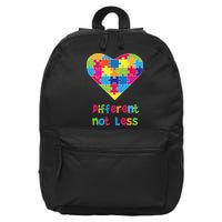 Different Not Less Autism Awareness Heart Puzzle 16 in Basic Backpack
