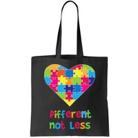 Different Not Less Autism Awareness Heart Puzzle Bag