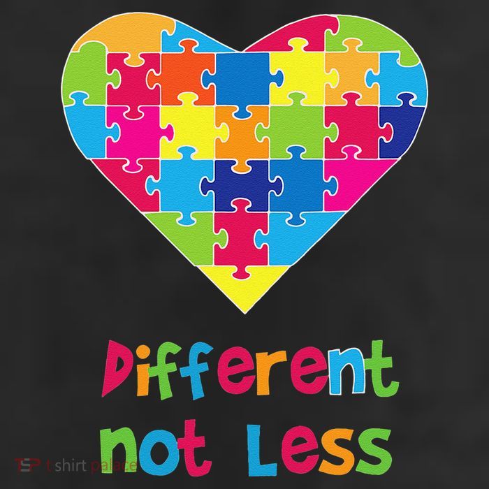 Different Not Less Autism Awareness Heart Puzzle 25L Jumbo Tote