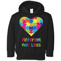 Different Not Less Autism Awareness Heart Puzzle Toddler Hoodie