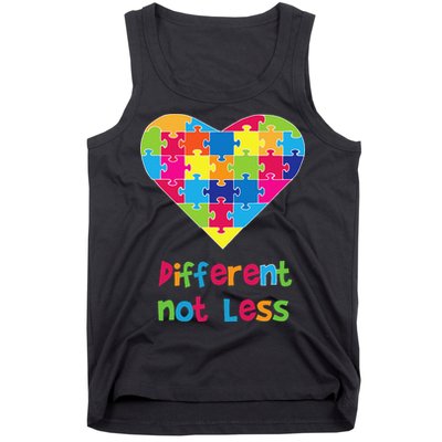 Different Not Less Autism Awareness Heart Puzzle Tank Top