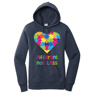 Different Not Less Autism Awareness Heart Puzzle Women's Pullover Hoodie