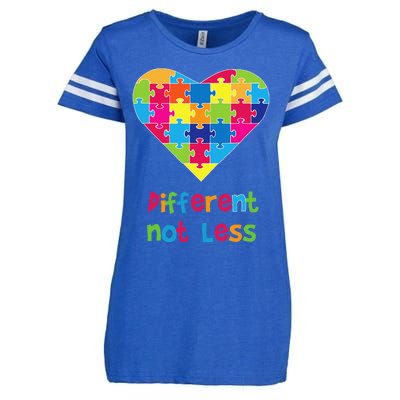 Different Not Less Autism Awareness Heart Puzzle Enza Ladies Jersey Football T-Shirt