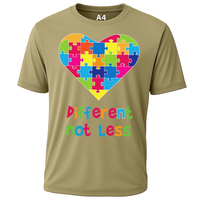 Different Not Less Autism Awareness Heart Puzzle Performance Shirt