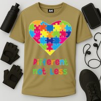 Different Not Less Autism Awareness Heart Puzzle Performance Shirt