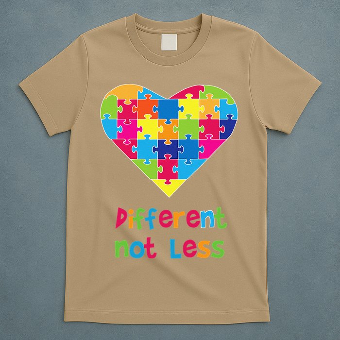 Different Not Less Autism Awareness Heart Puzzle T-Shirt