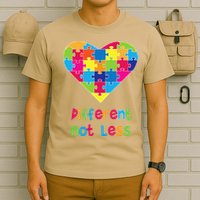 Different Not Less Autism Awareness Heart Puzzle T-Shirt