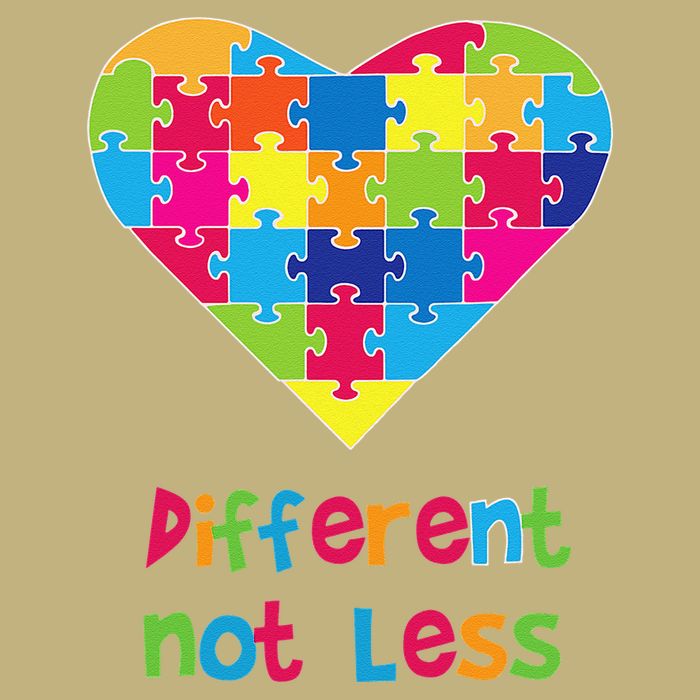 Different Not Less Autism Awareness Heart Puzzle T-Shirt