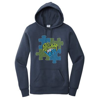 Different Not Less Autism Puzzle Piece Women's Pullover Hoodie