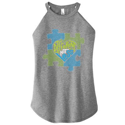 Different Not Less Autism Puzzle Piece Women’s Perfect Tri Rocker Tank