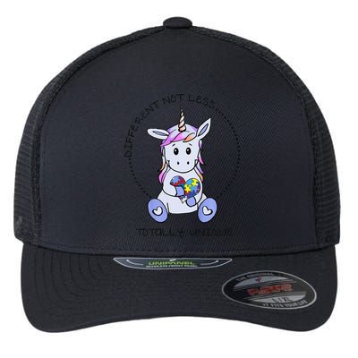 Different Not Less Totally Unique Unicorn Flexfit Unipanel Trucker Cap