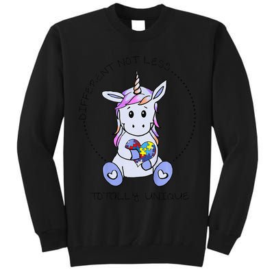 Different Not Less Totally Unique Unicorn Tall Sweatshirt