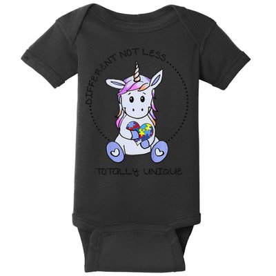 Different Not Less Totally Unique Unicorn Baby Bodysuit