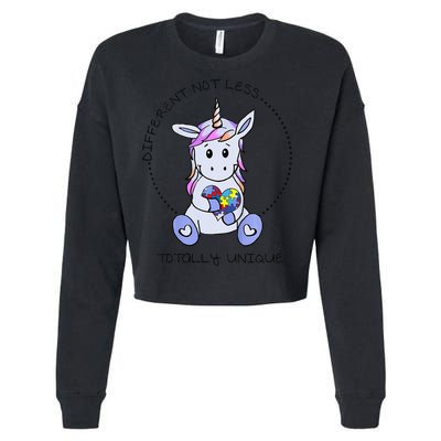 Different Not Less Totally Unique Unicorn Cropped Pullover Crew