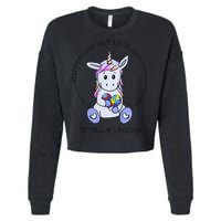 Different Not Less Totally Unique Unicorn Cropped Pullover Crew