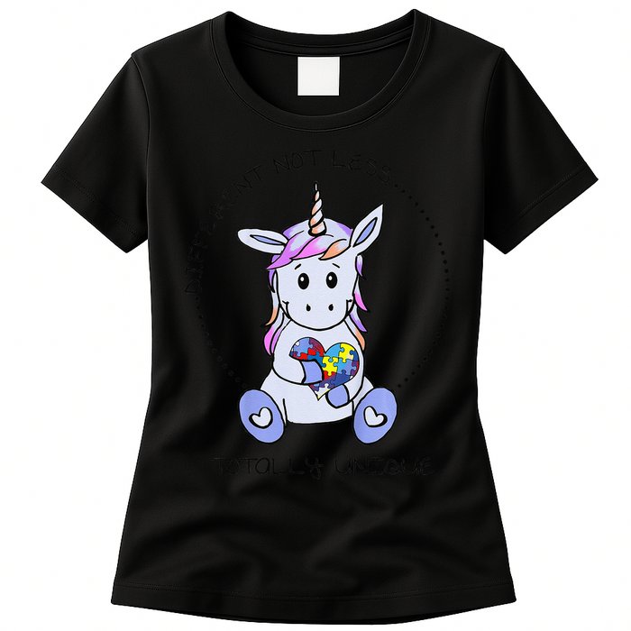 Different Not Less Totally Unique Unicorn Womens T-Shirt