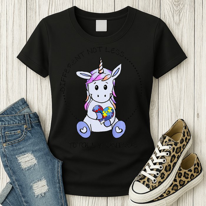 Different Not Less Totally Unique Unicorn Womens T-Shirt
