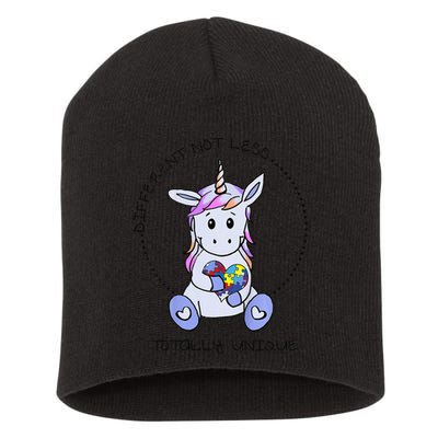 Different Not Less Totally Unique Unicorn Short Acrylic Beanie