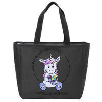 Different Not Less Totally Unique Unicorn Zip Tote Bag