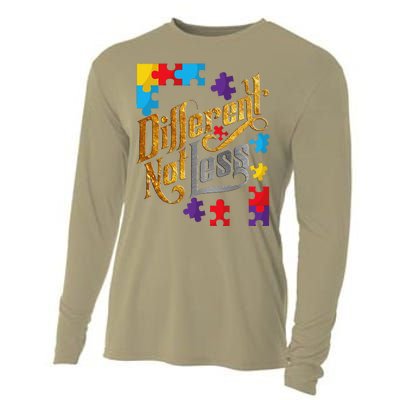 Different Not Less Autism Awareness Cute Outfit Gift Cooling Performance Long Sleeve Crew