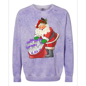 Derm Nurse Life Aesthetic Nurse Christmas Santa Claus Cool Gift Colorblast Crewneck Sweatshirt