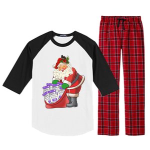 Derm Nurse Life Aesthetic Nurse Christmas Santa Claus Cool Gift Raglan Sleeve Pajama Set