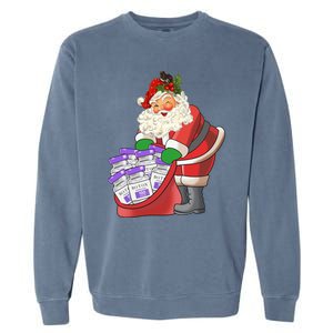 Derm Nurse Life Aesthetic Nurse Christmas Santa Claus Cool Gift Garment-Dyed Sweatshirt