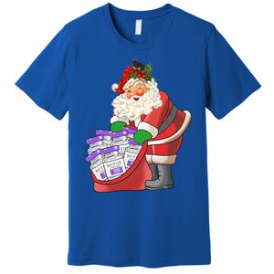 Derm Nurse Life Aesthetic Nurse Christmas Santa Claus Cool Gift Premium T-Shirt