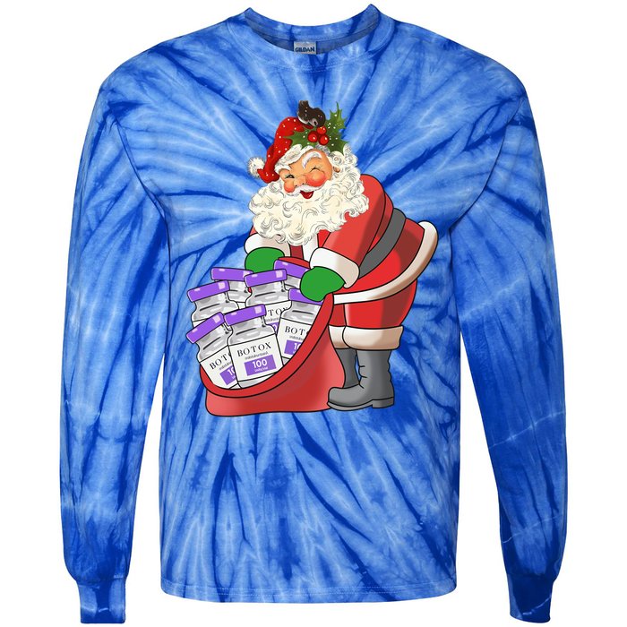 Derm Nurse Life Aesthetic Nurse Christmas Santa Claus Cool Gift Tie-Dye Long Sleeve Shirt