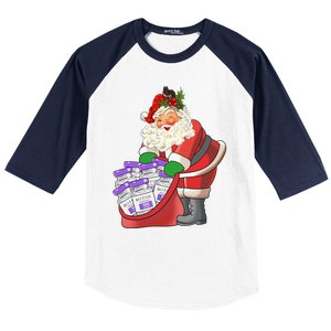 Derm Nurse Life Aesthetic Nurse Christmas Santa Claus Cool Gift Baseball Sleeve Shirt