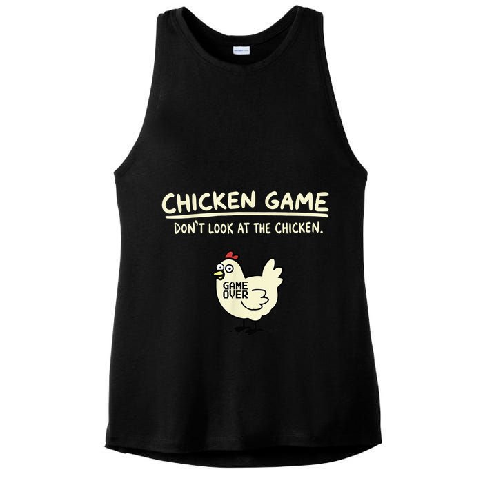 Do Not Look Chicken Game Ladies PosiCharge Tri-Blend Wicking Tank