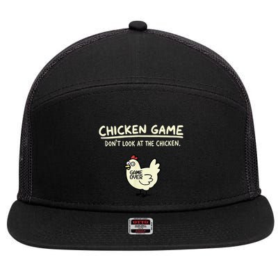 Do Not Look Chicken Game 7 Panel Mesh Trucker Snapback Hat
