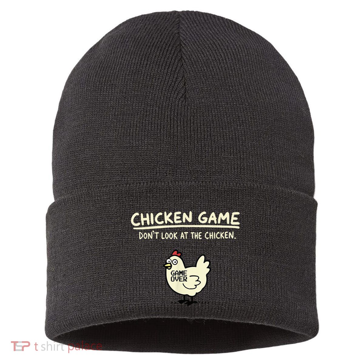Do Not Look Chicken Game Sustainable Knit Beanie