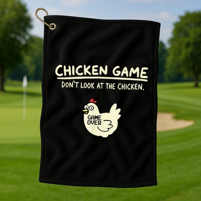 Do Not Look Chicken Game Golf Towel