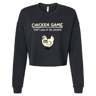 Do Not Look Chicken Game Cropped Pullover Crew