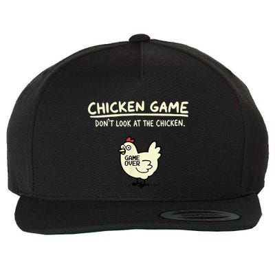 Do Not Look Chicken Game Wool Snapback Cap