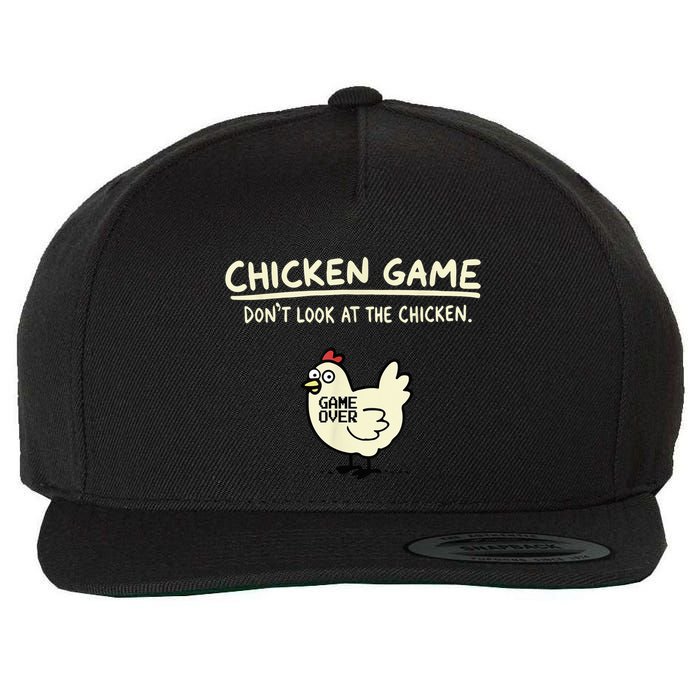 Do Not Look Chicken Game Wool Snapback Cap