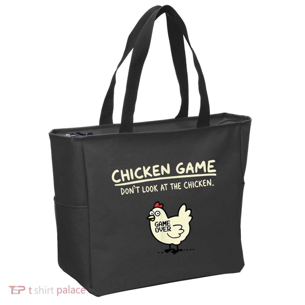 Do Not Look Chicken Game Zip Tote Bag