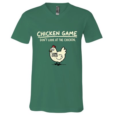 Do Not Look Chicken Game V-Neck T-Shirt