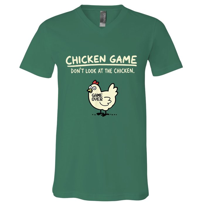 Do Not Look Chicken Game V-Neck T-Shirt
