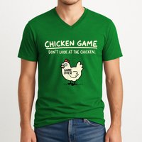 Do Not Look Chicken Game V-Neck T-Shirt