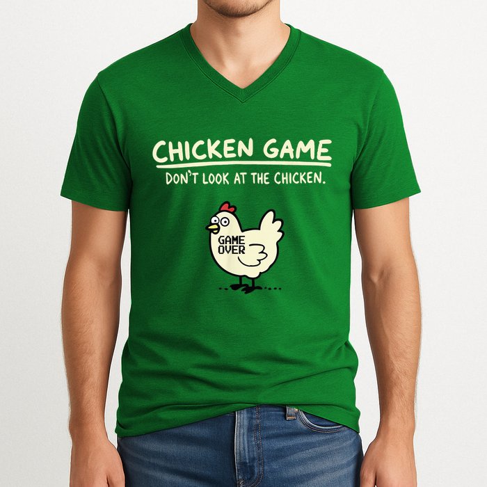 Do Not Look Chicken Game V-Neck T-Shirt