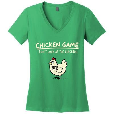 Do Not Look Chicken Game Women's V-Neck T-Shirt