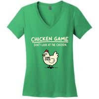 Do Not Look Chicken Game Women's V-Neck T-Shirt