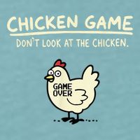 Do Not Look Chicken Game Sueded Cloud Jersey T-Shirt